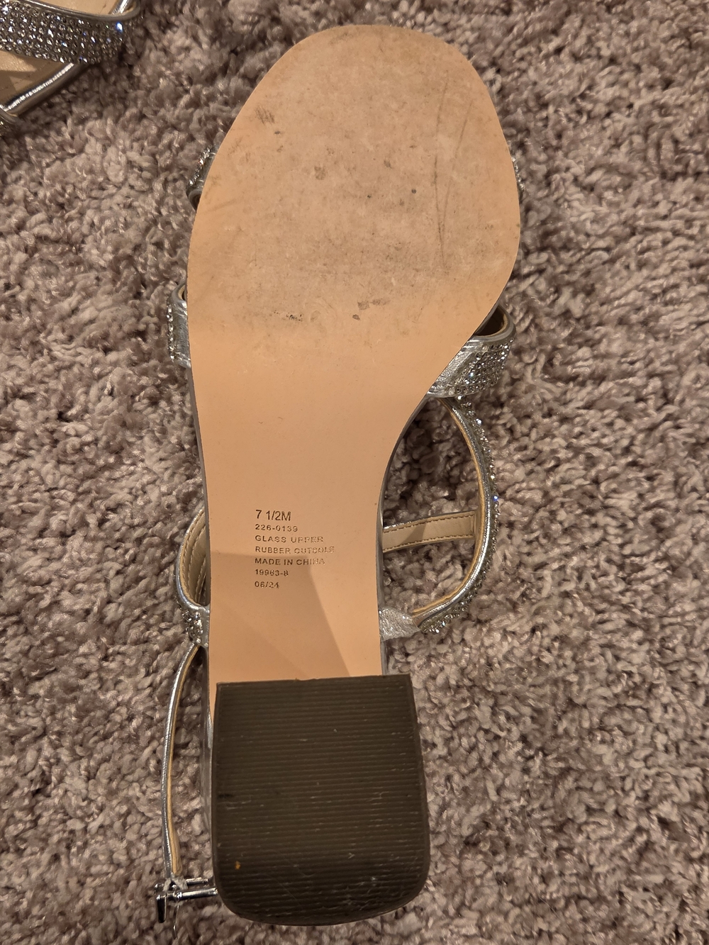 I. Miller Silver Crystal Block Heels - Picture 10 of 11
